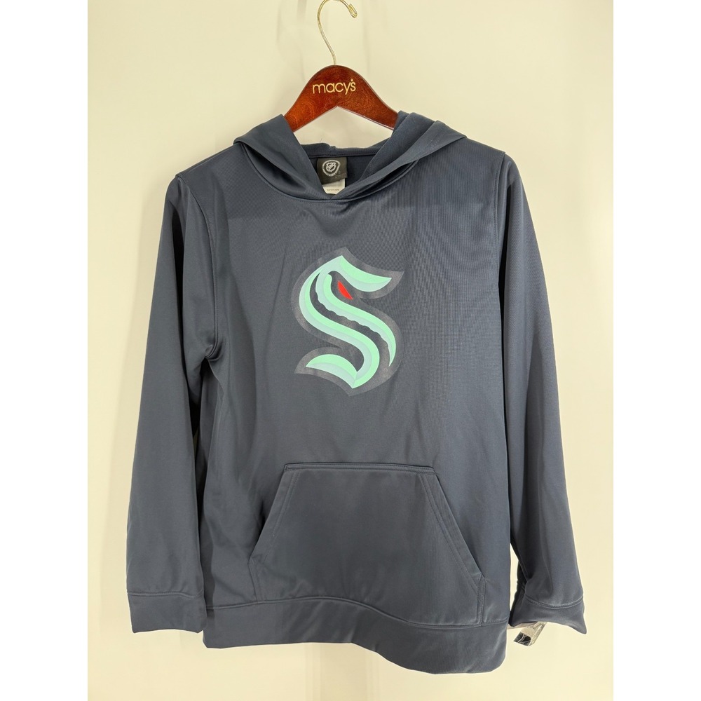 NHL Seattle Kraken Gray Pullover Hoodie with Teal Logo